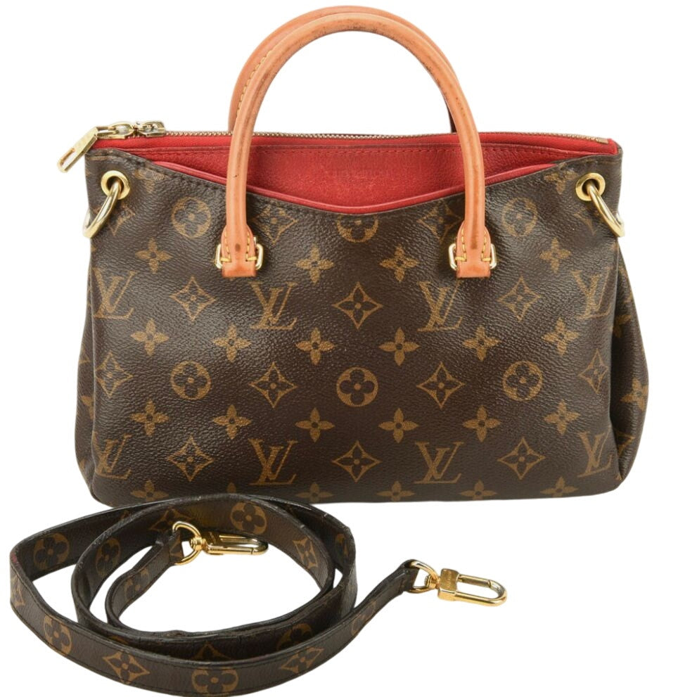 Authentic Louis Vuitton Monogram Canvas Leather Pallas BB Brown Bag