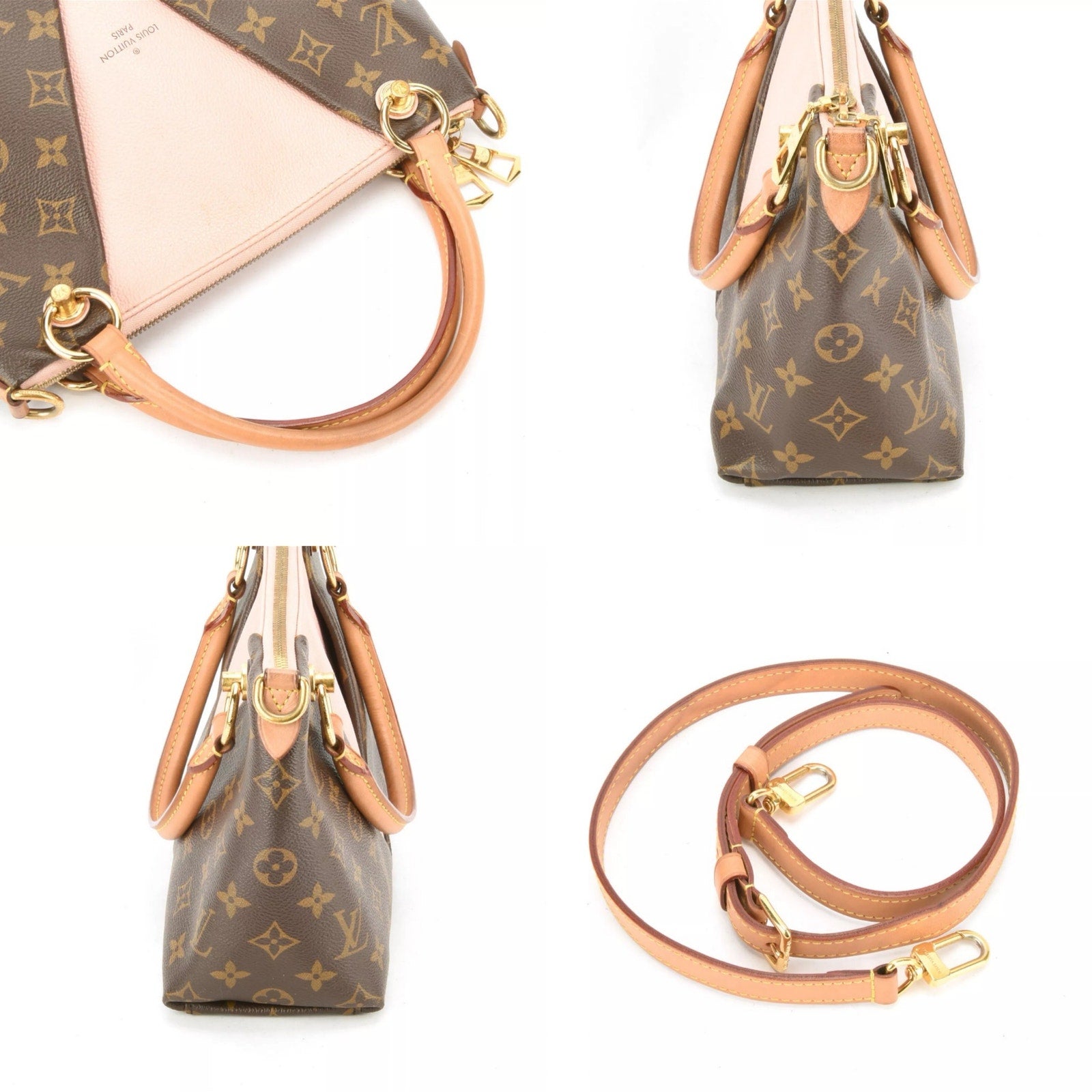 Authentic LOUIS VUITTON V BB Rose Poudre Shoulder Bag 2-Way