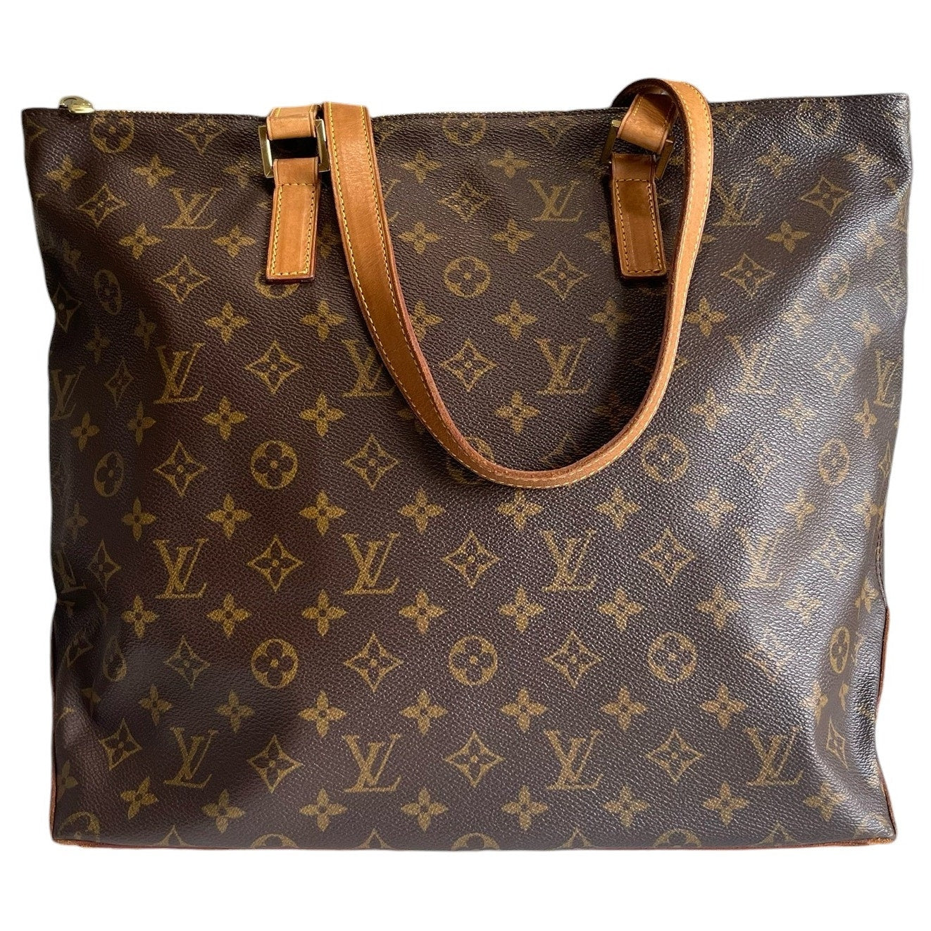 Authentic Louis Vuitton Monogram Cabas Mezzo Brown Tote Bag