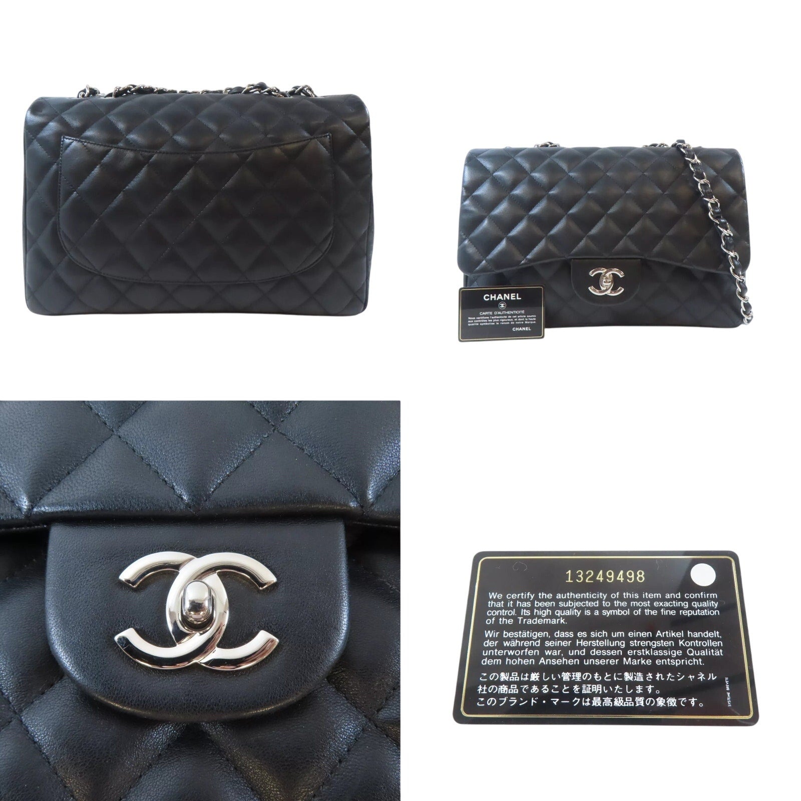 Authentic CHANEL Jumbo Single Flap Chain Shoulder Bag