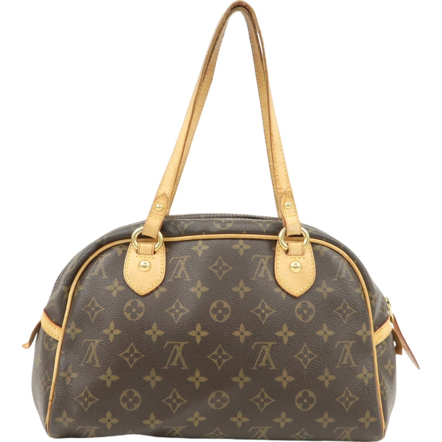 Authentic Louis Vuitton Monogram Montorgueil PM Hand Bag Brown