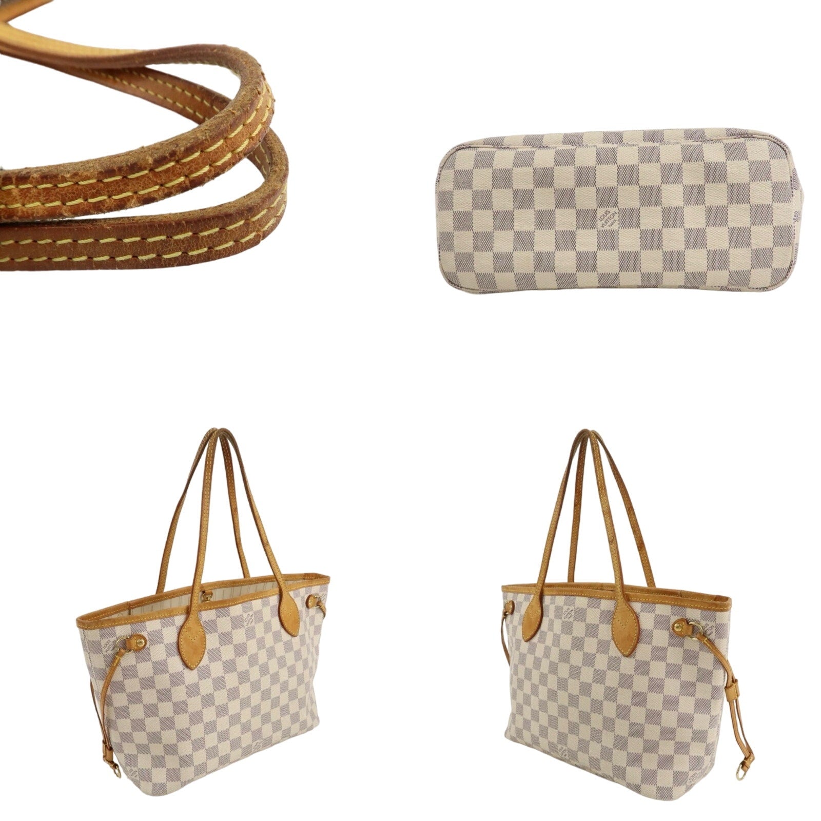 Authentic Louis Vuitton Damier Azur Neverfull PM Tote Bag