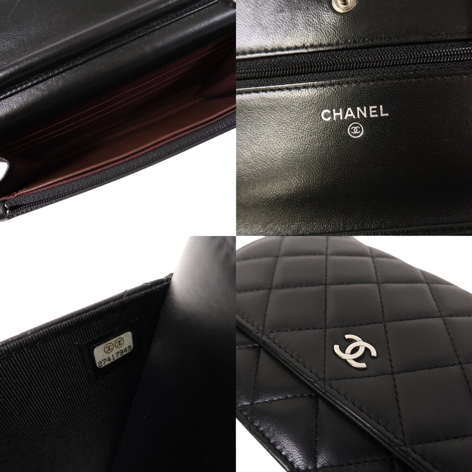 Authenticated CHANEL Classic wallet on chain Shoulder Bag