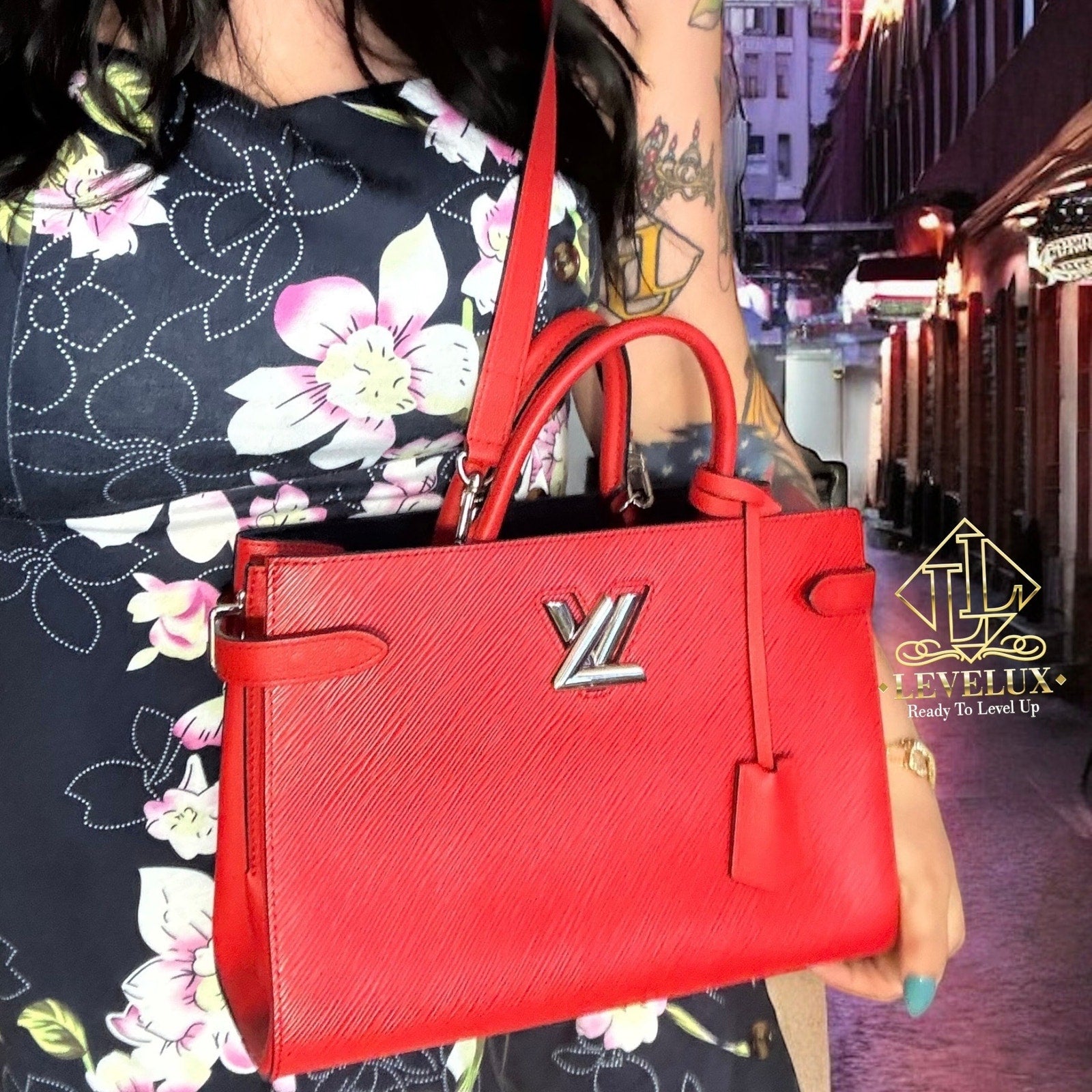 Authentic Louis Vuitton Twist Tote Epi Red Handbag