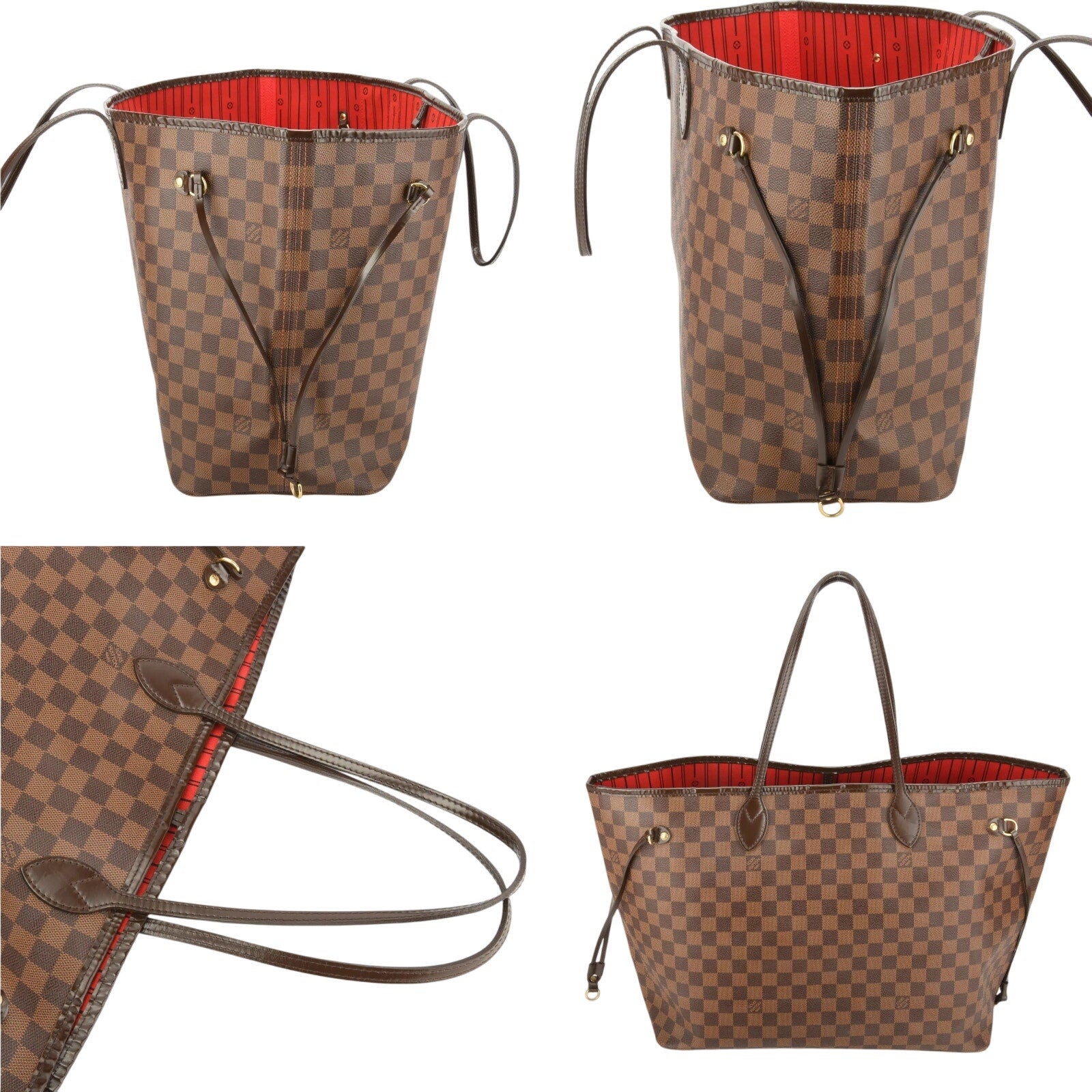 Authentic Louis Vuitton Neverfull GM Damier Ebene Tote Bag