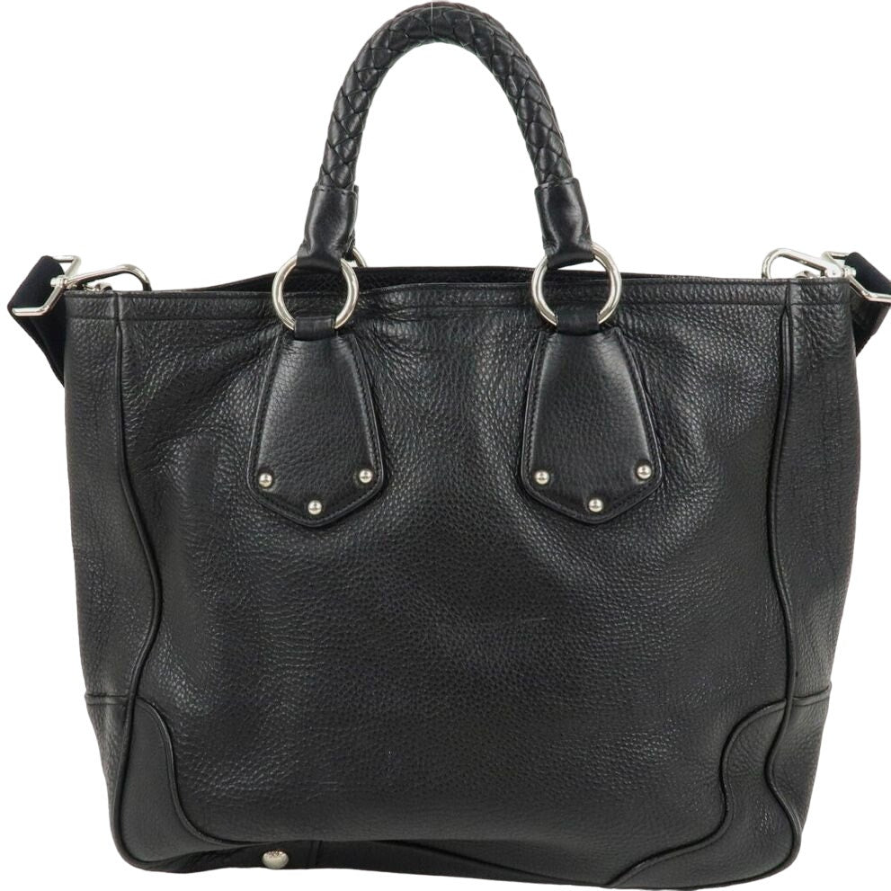 Authentic PRADA Leather 2 Way Black Tote Bag