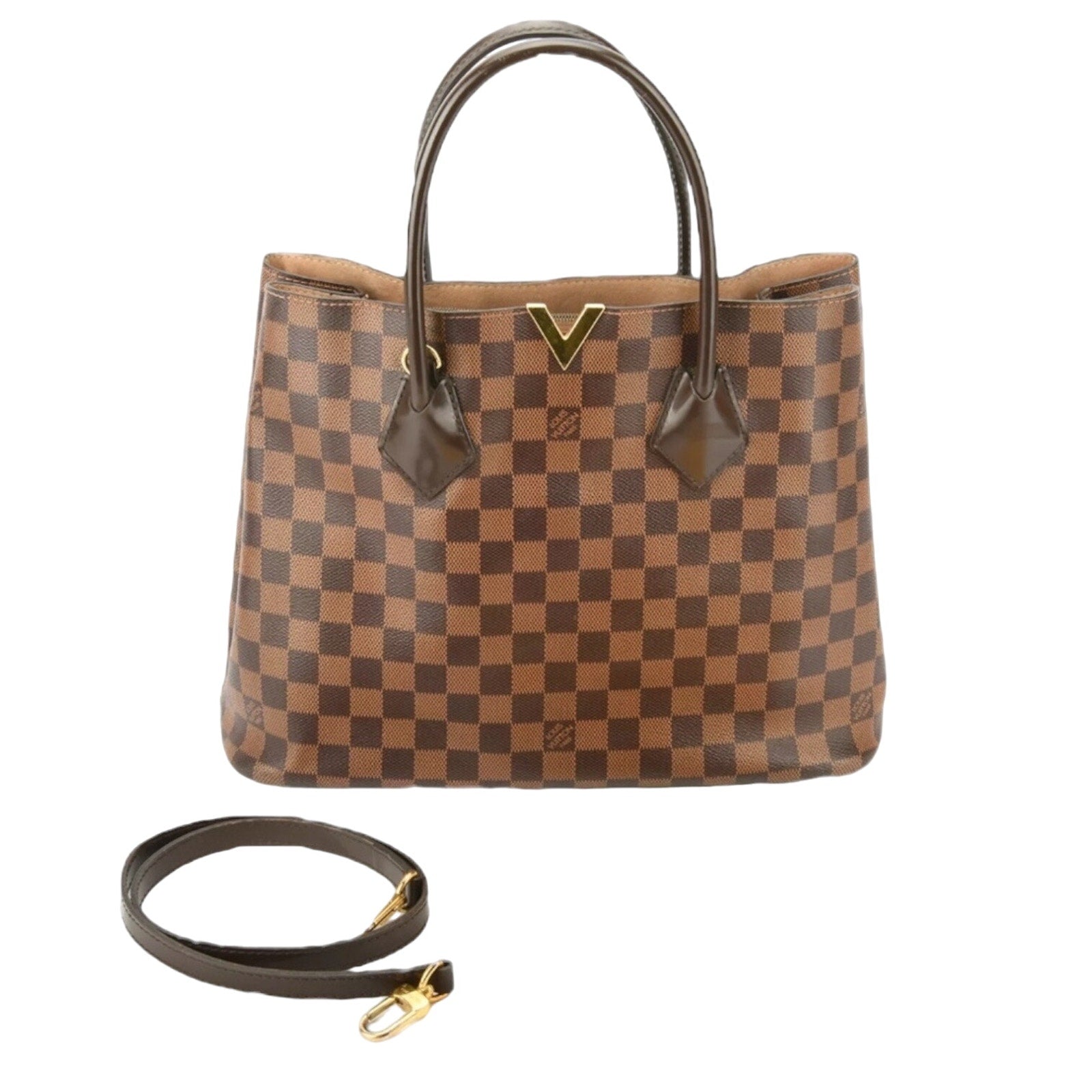 Authentic Louis Vuitton Kensington Damier Ebene Shoulder Bag 2-Way