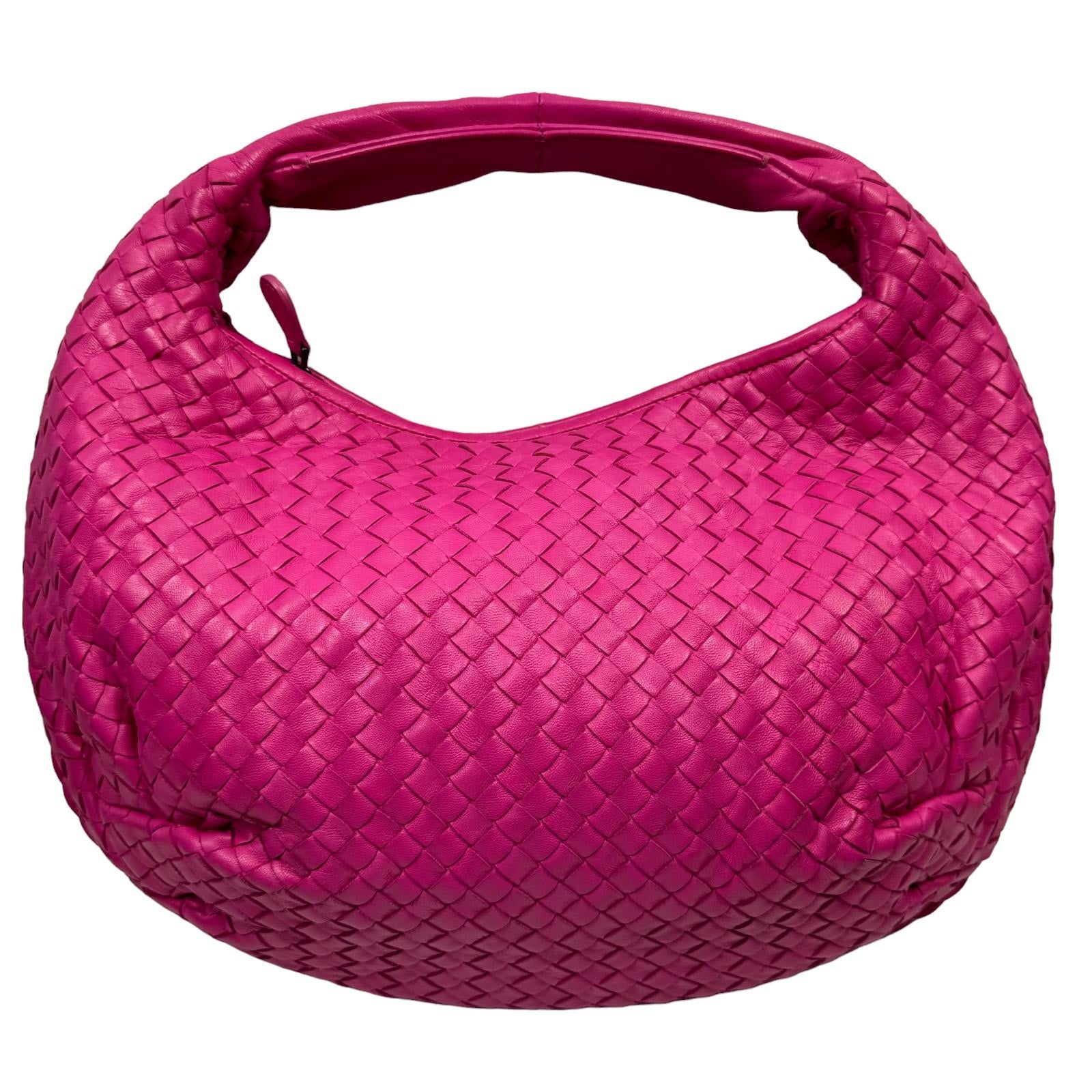 Authentic Bottega Veneta Belly Hobo Intrecciato Nappa Shoulder Bag Pink