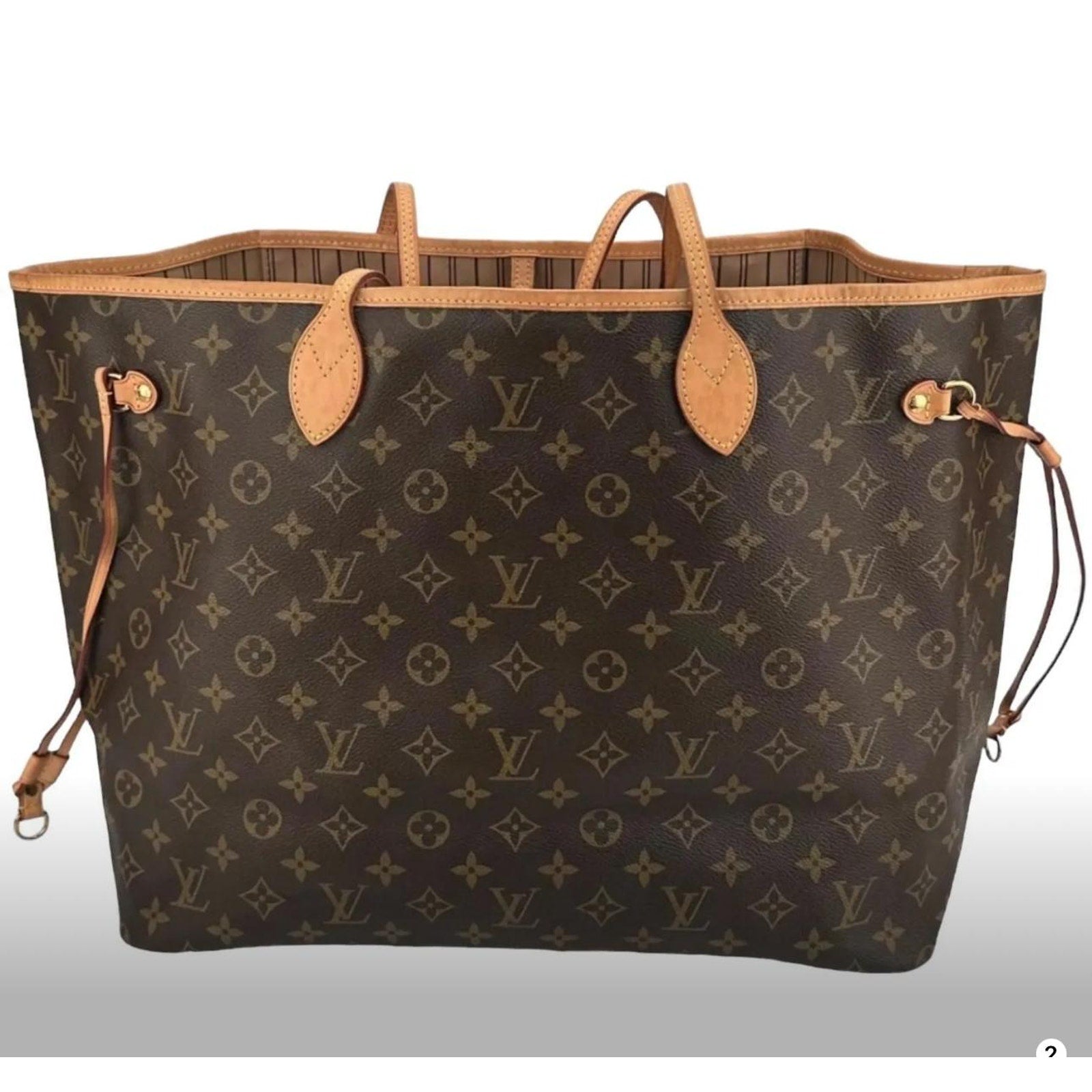 Authentic Louis Vuitton Neverfull Monogram GM Canvas Tote Large Brown