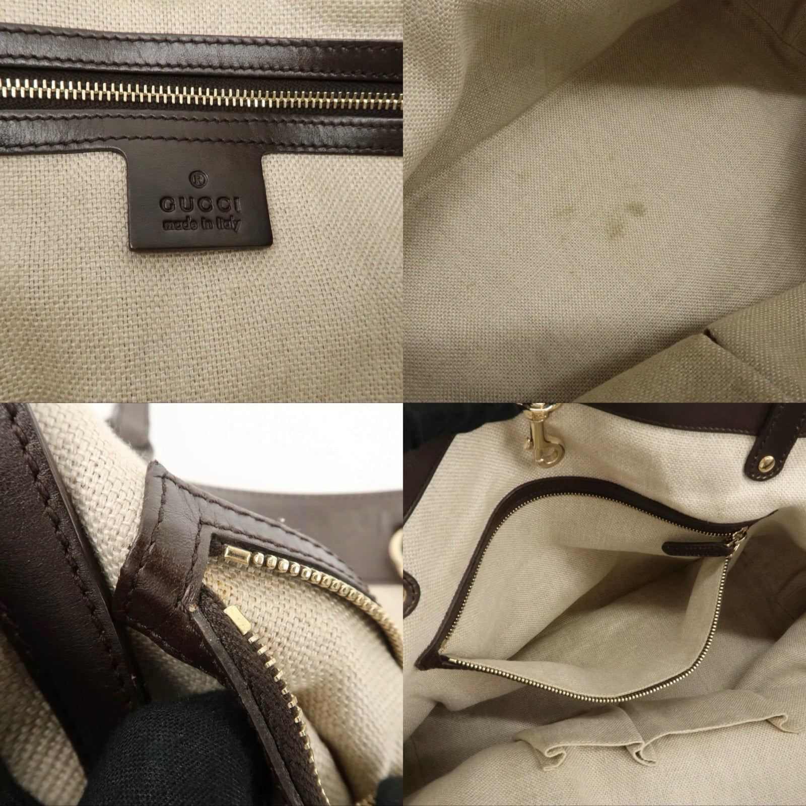 Authentic  GUCCI GG Tote Bag Beige Brown