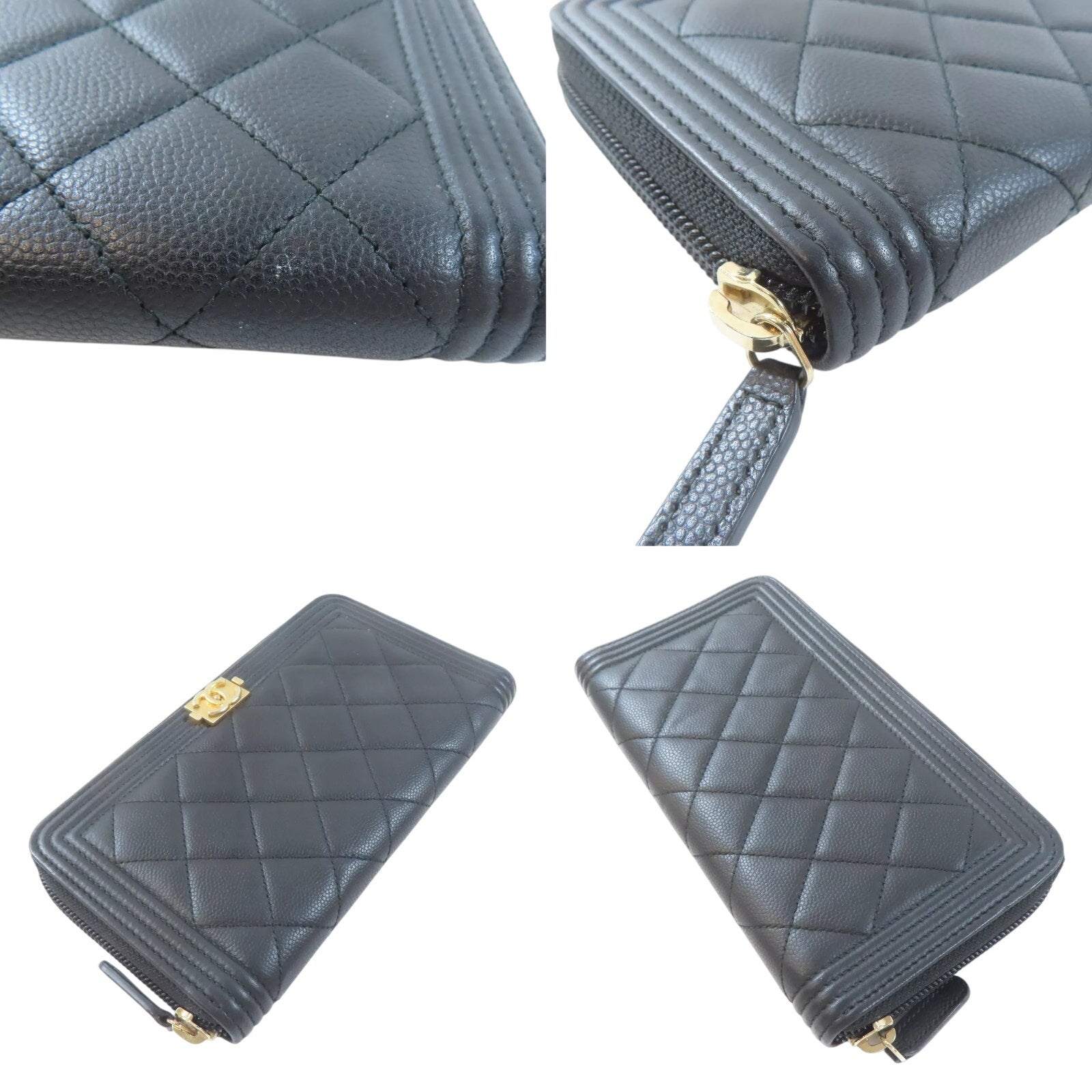 Authentic CHANEL Boy Zipper Long Wallet