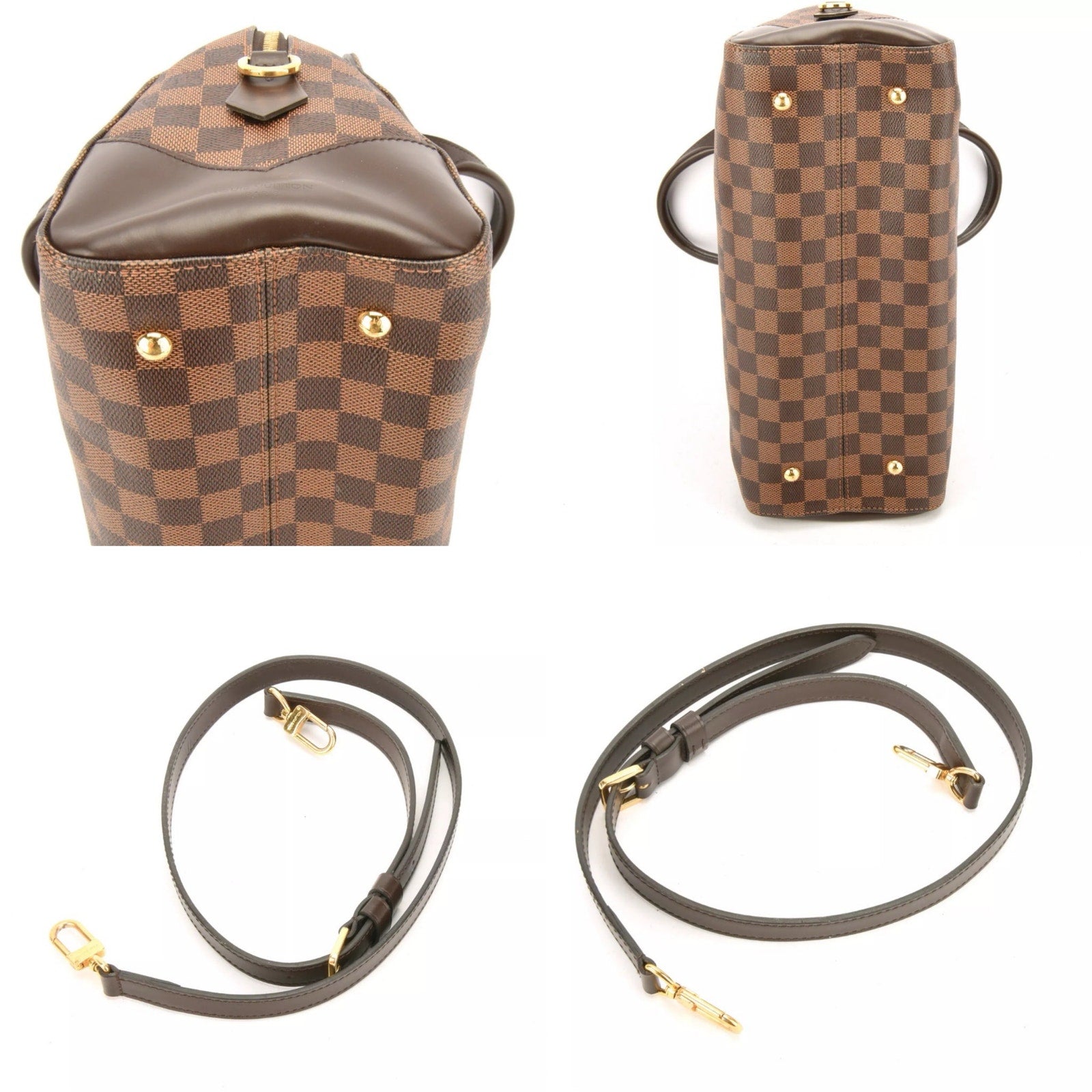 Authentic Louis Vuitton Kensington Bowling Damier Ebene Shoulder Bag 2-Way