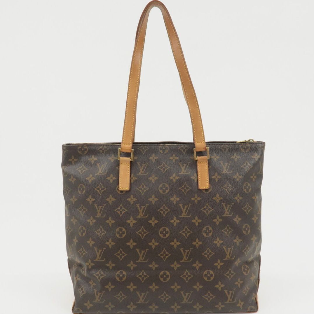 Authentic Louis Vuitton Monogram Cabas Mezzo Brown Tote Bag