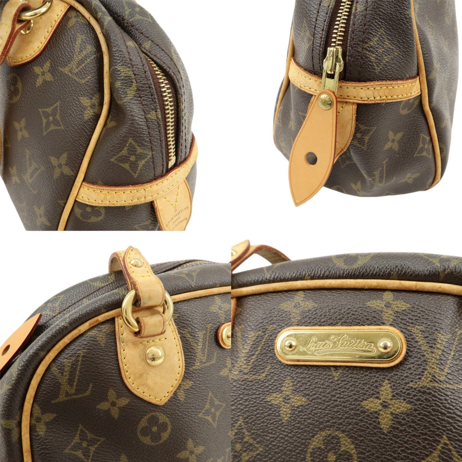 Authentic Louis Vuitton Monogram Montorgueil PM Hand Bag Brown