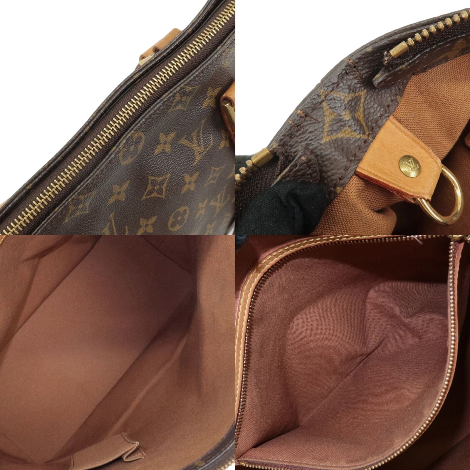 Authentic Louis Vuitton Monogram Cabas Mezzo Brown Tote Bag