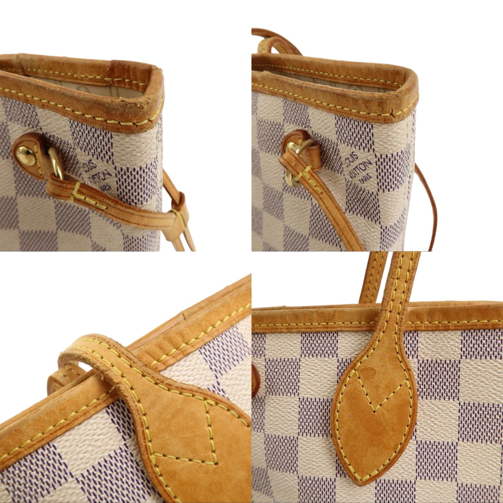 Authentic Louis Vuitton Damier Azur Neverfull PM Tote Bag