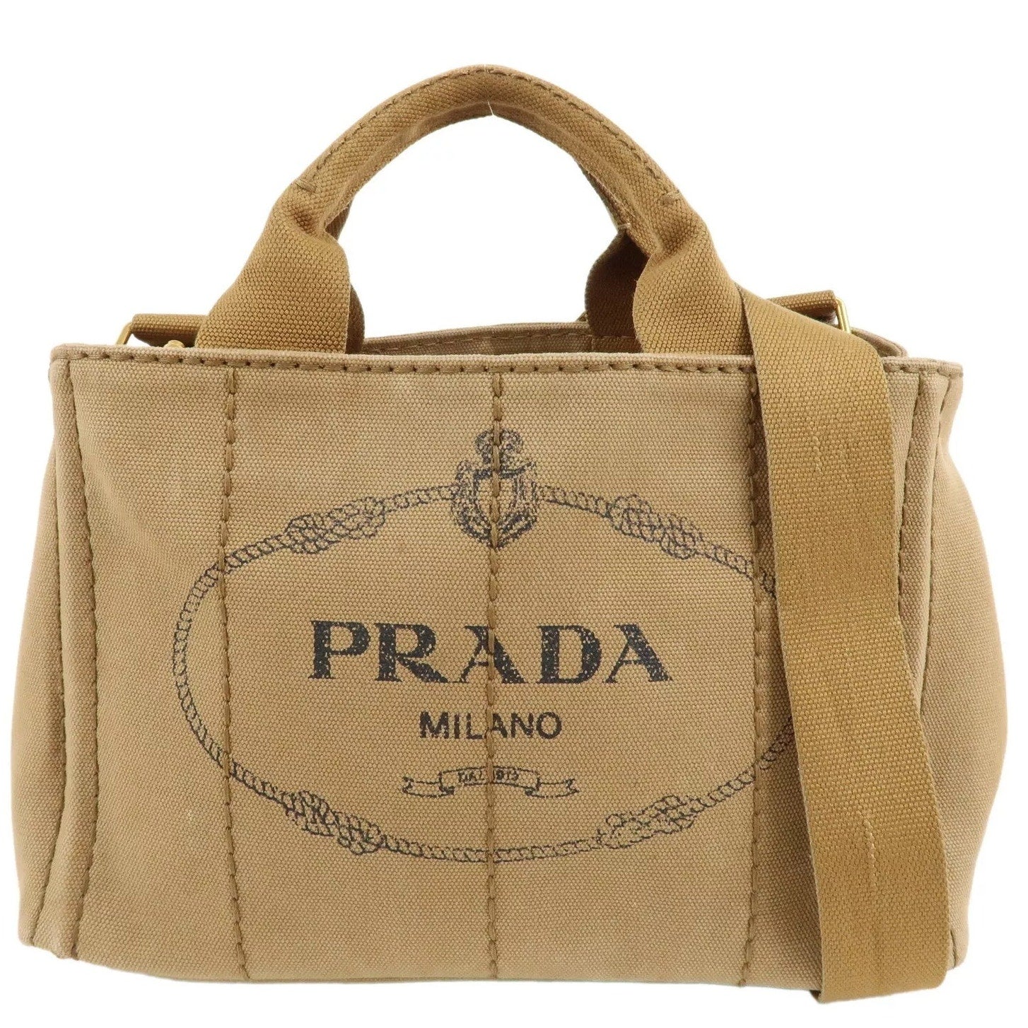 Authentic PRADA  Canapa Shoulder Bag 2-Way