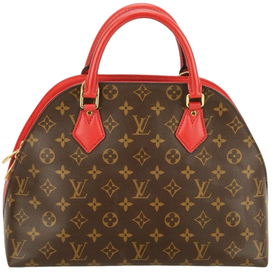 Authentic Louis Vuitton Alma BNB Monogram Coated Canvas Leather Brown Handle Bag