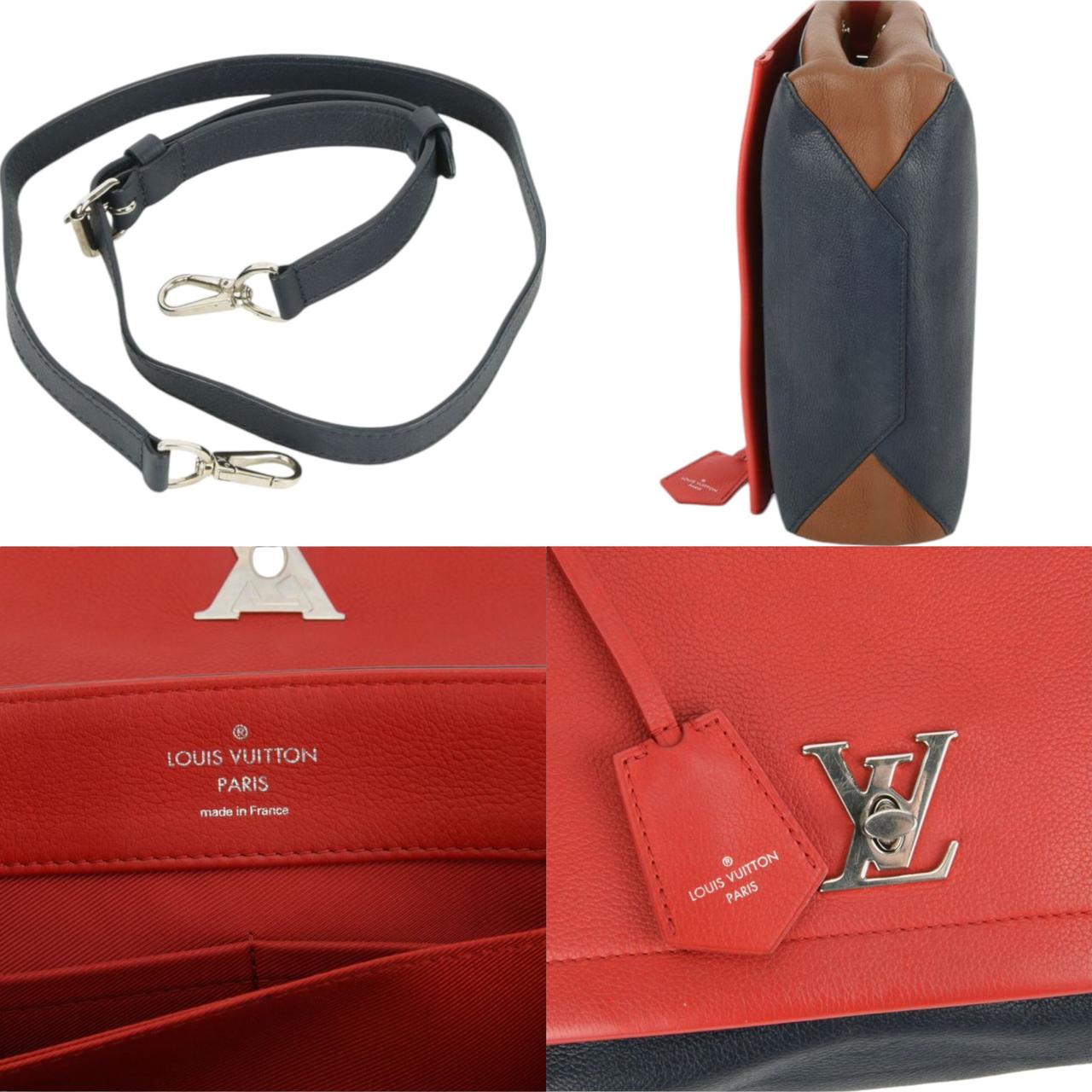 Authentic Louis Vuitton Lockme II Leather Top Handle Bag Red