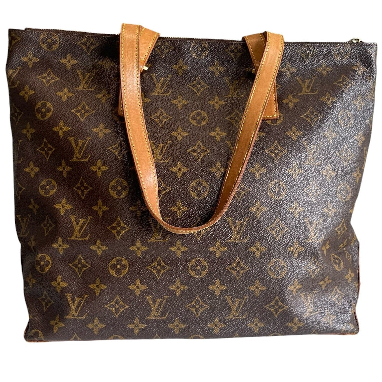 Authentic Louis Vuitton Monogram Cabas Mezzo Brown Tote Bag