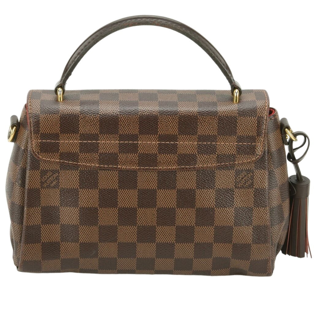 Authentic Louis Vuitton Croisette Damier Ebene Canvas Leather Brown Shoulder Bag