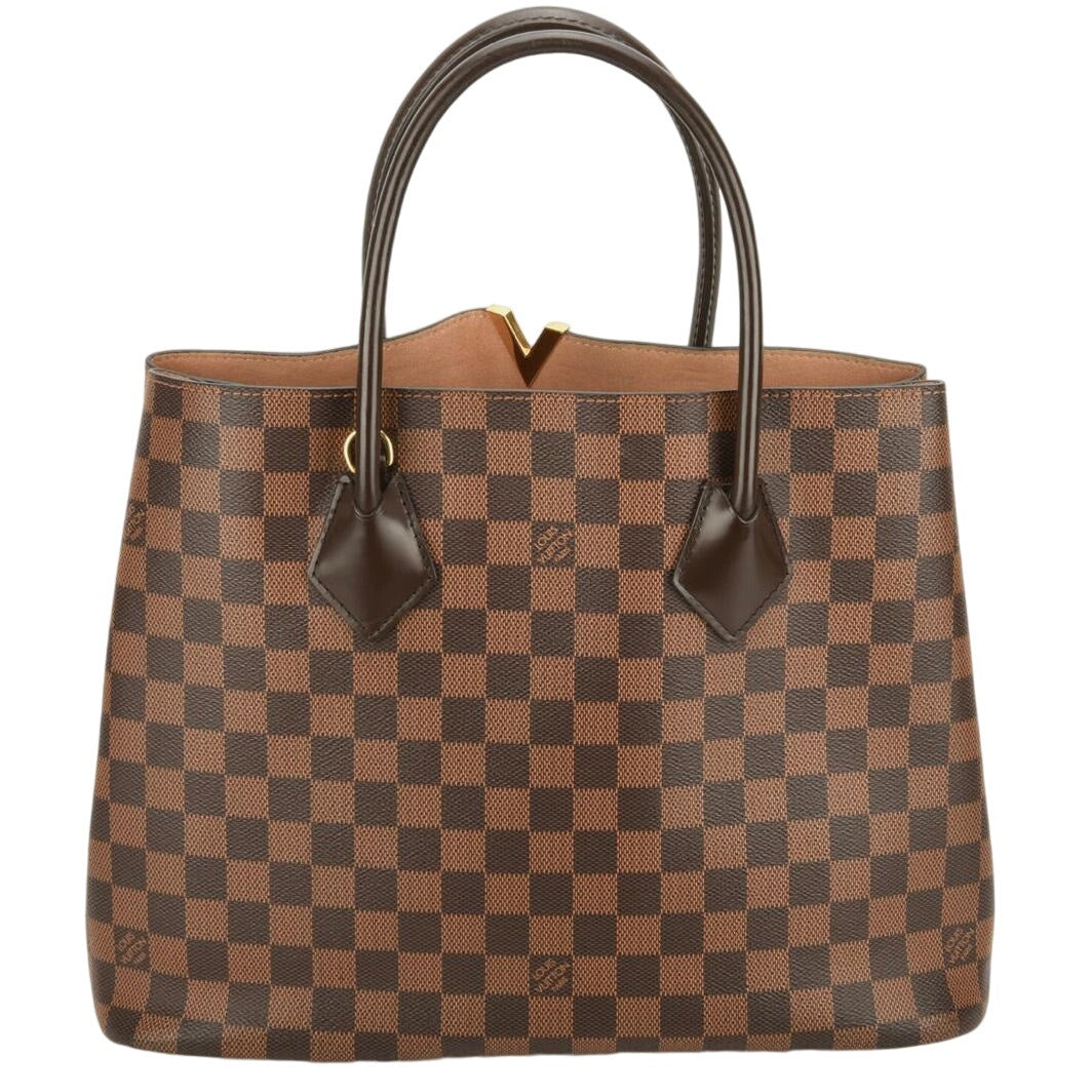 Authentic Louis Vuitton Kensington Damier Ebene Canvas Leather Brown Shoulder Bag