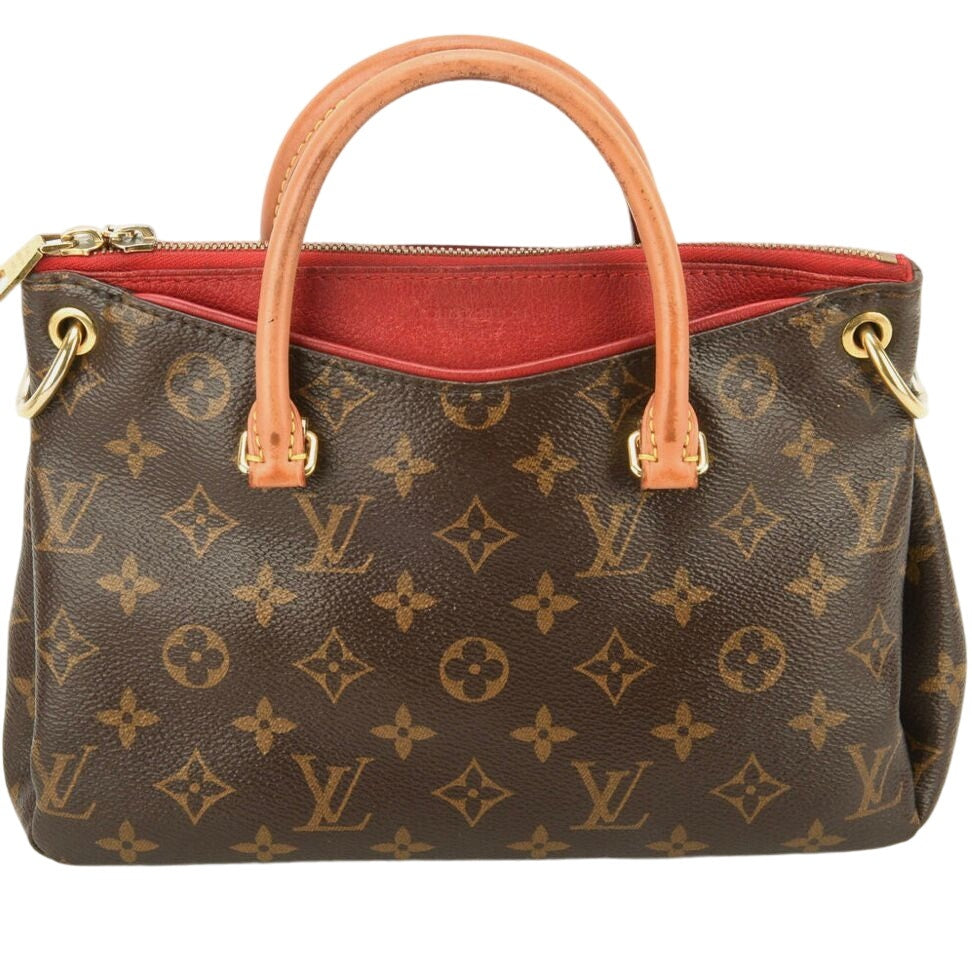 Authentic Louis Vuitton Monogram Canvas Leather Pallas BB Brown Bag