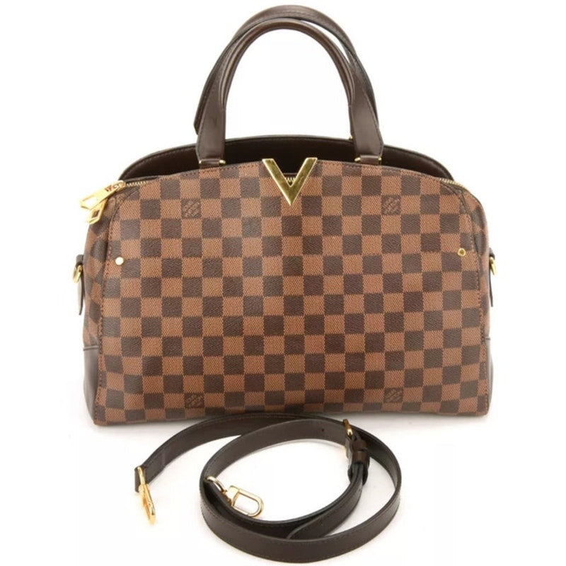 Authentic Louis Vuitton Kensington Bowling Damier Ebene Shoulder Bag 2-Way