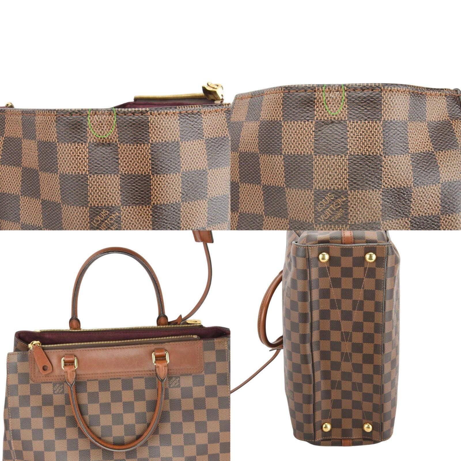 Authentic Louis Vuitton Greenwich Damier Ebene Handbag