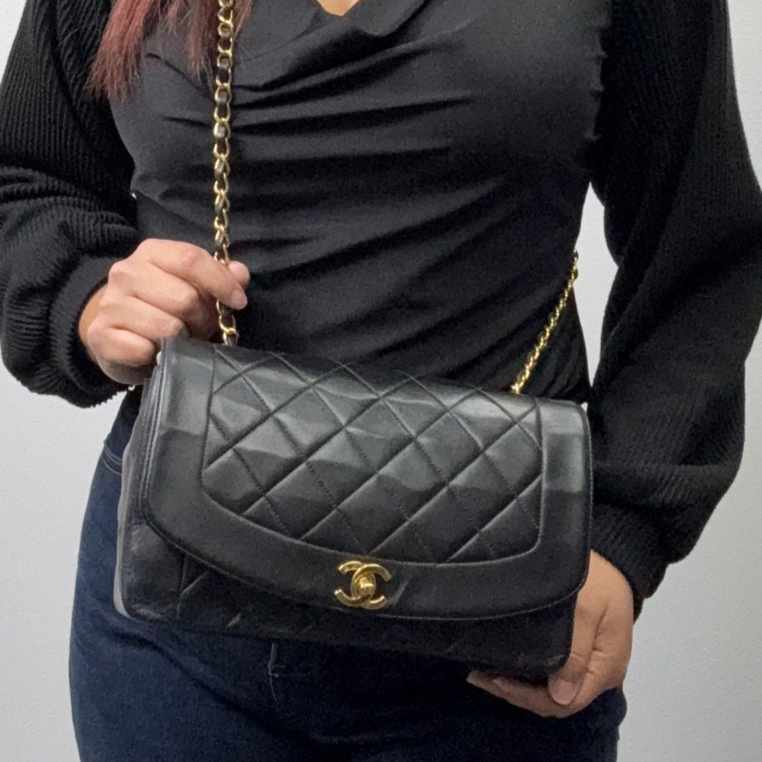 Authenticated CHANEL Diana Crossbody Bag