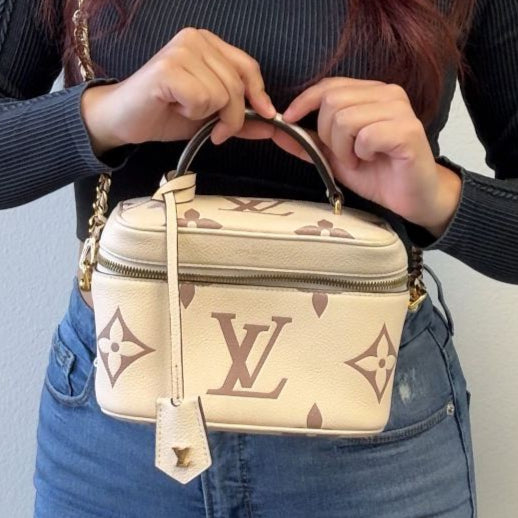 Authentic Louis Vuitton Empreinte Vanity PM Shoulder Bag 2-Way