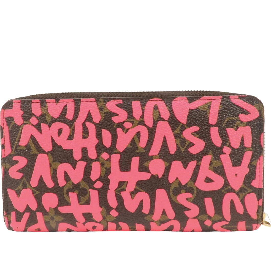 Authentic Louis Vuitton Monogram Canvas Graffiti Zippy Wallet Fuchsia