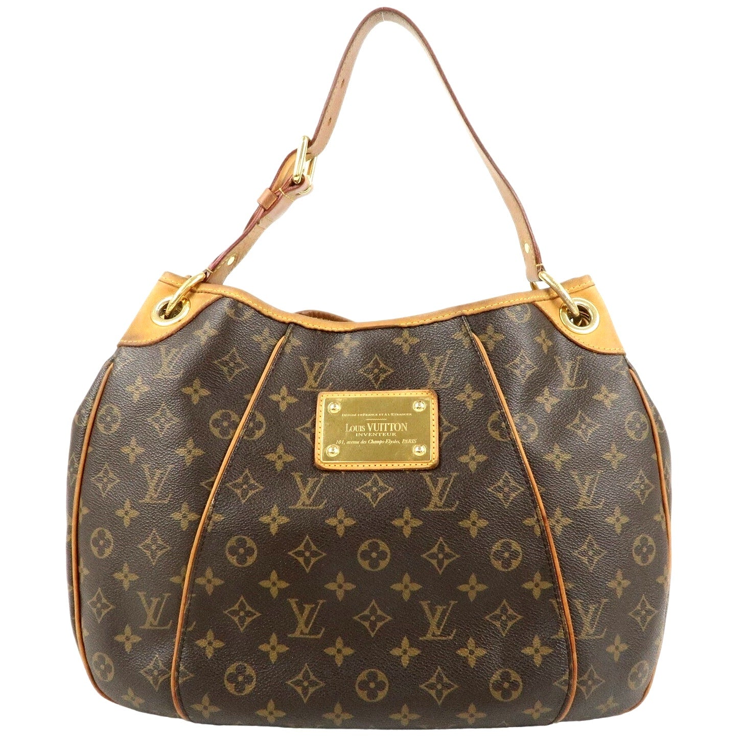 Authentic Louis Vuitton Monogram Galliera GM Shoulder Bag Brown