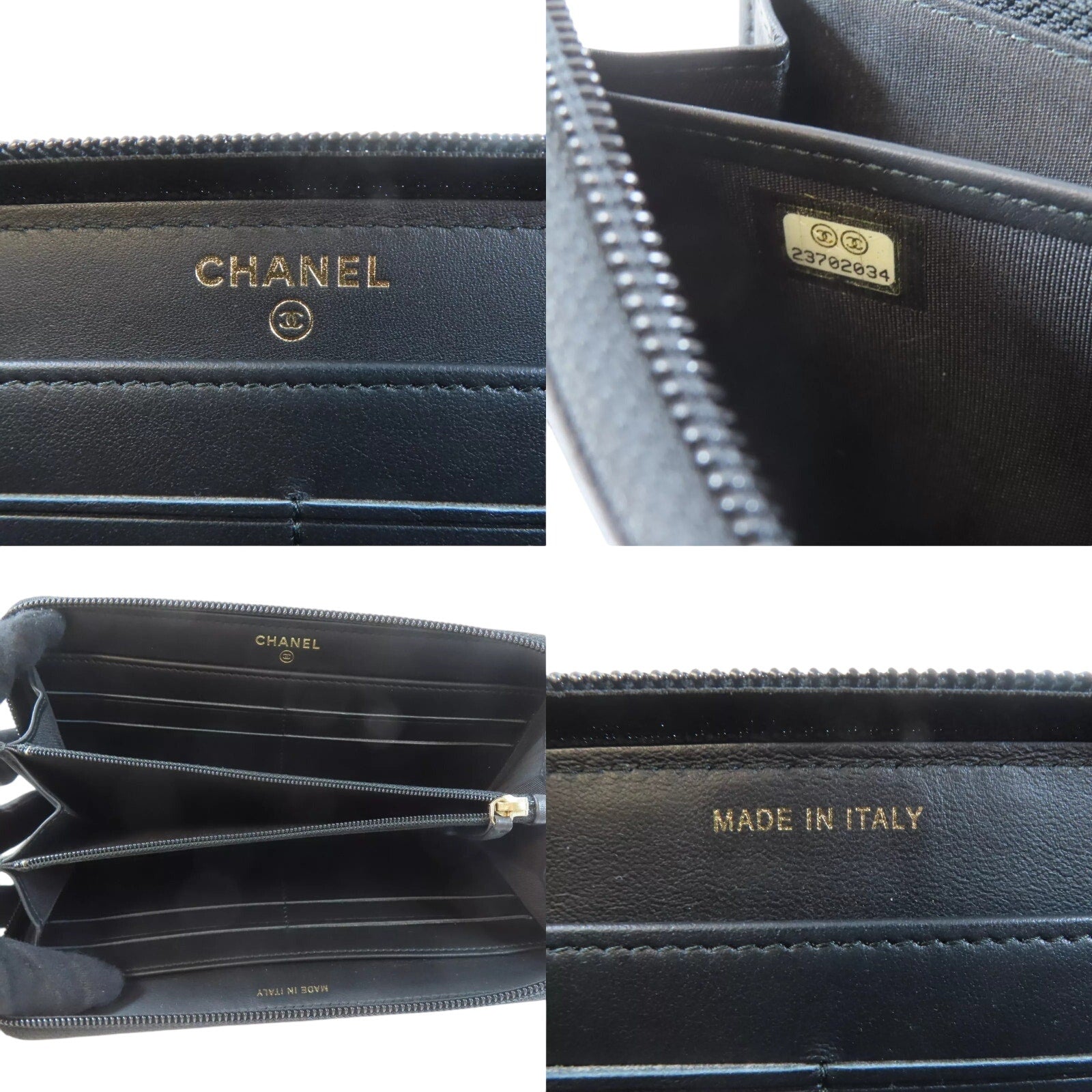 Authentic CHANEL Boy Zipper Long Wallet