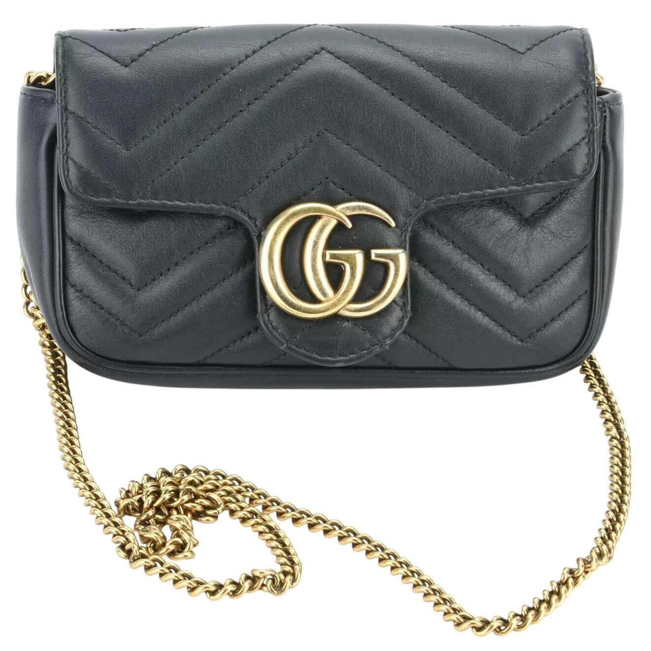 Authentic Gucci GG Marmont Shoulder Chain Bag