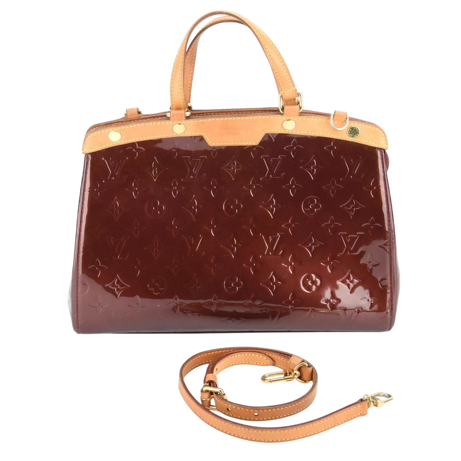 Authentic Louis Vuitton Brea MM Vernis Patent Shoulder Bag 2-Way