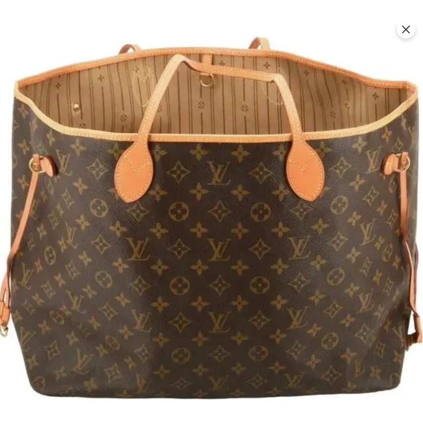 Authentic Louis Vuitton Neverfull Monogram GM Canvas Brown Tote