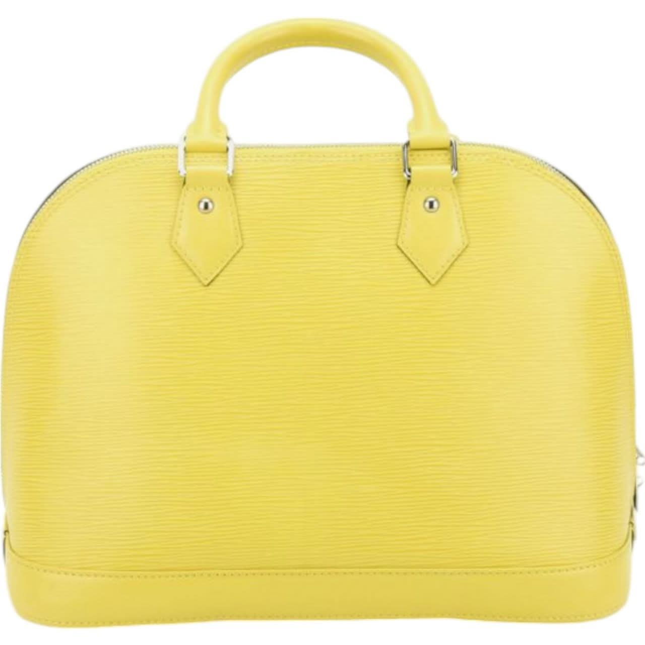 Authentic Louis Vuitton Alma PM Epi Lime Yellow Leather Top Handle Bag