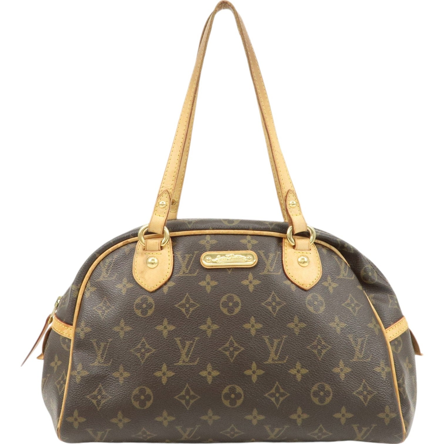 Authentic Louis Vuitton Monogram Montorgueil PM Hand Bag Brown