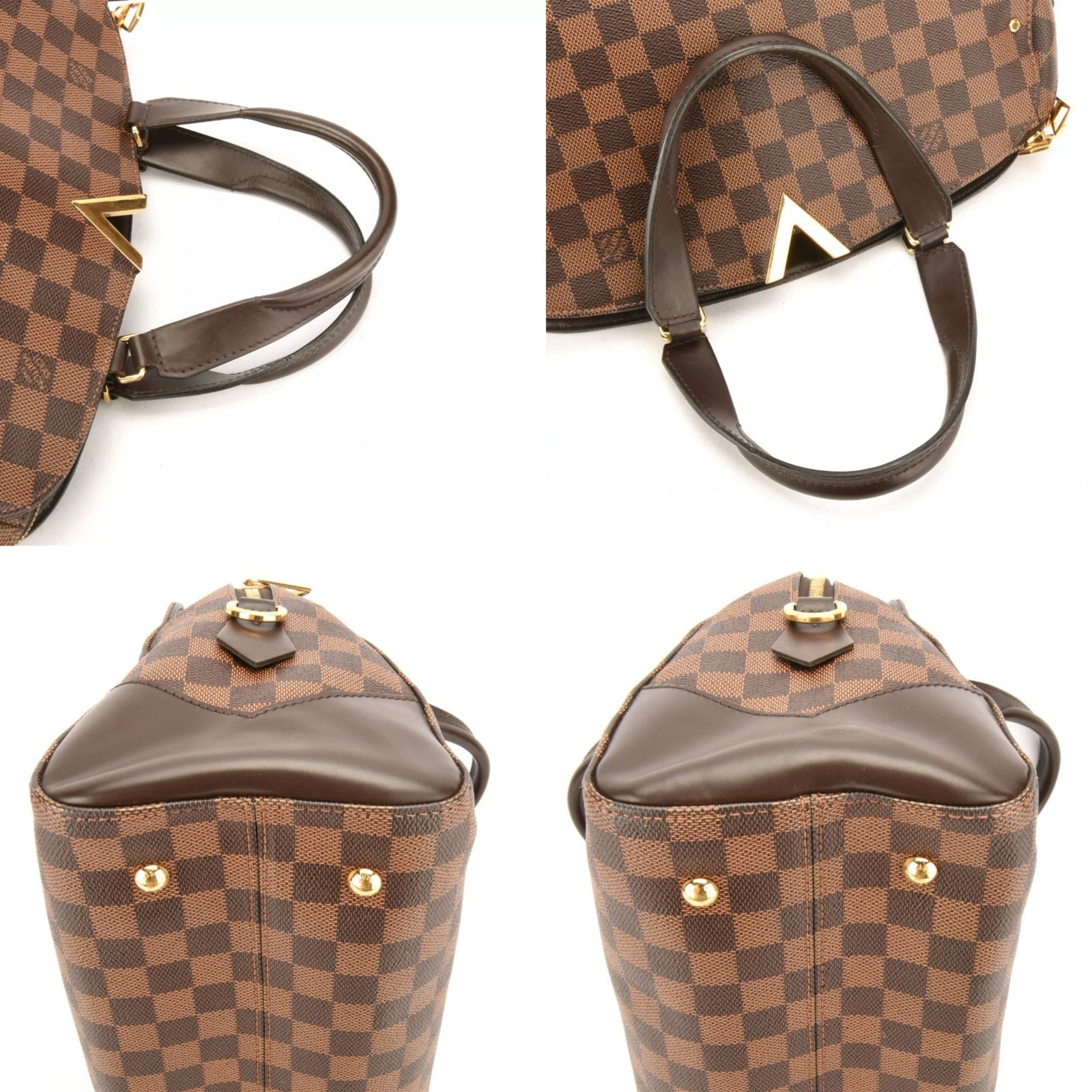 Authentic Louis Vuitton Kensington Bowling Damier Ebene Shoulder Bag 2-Way