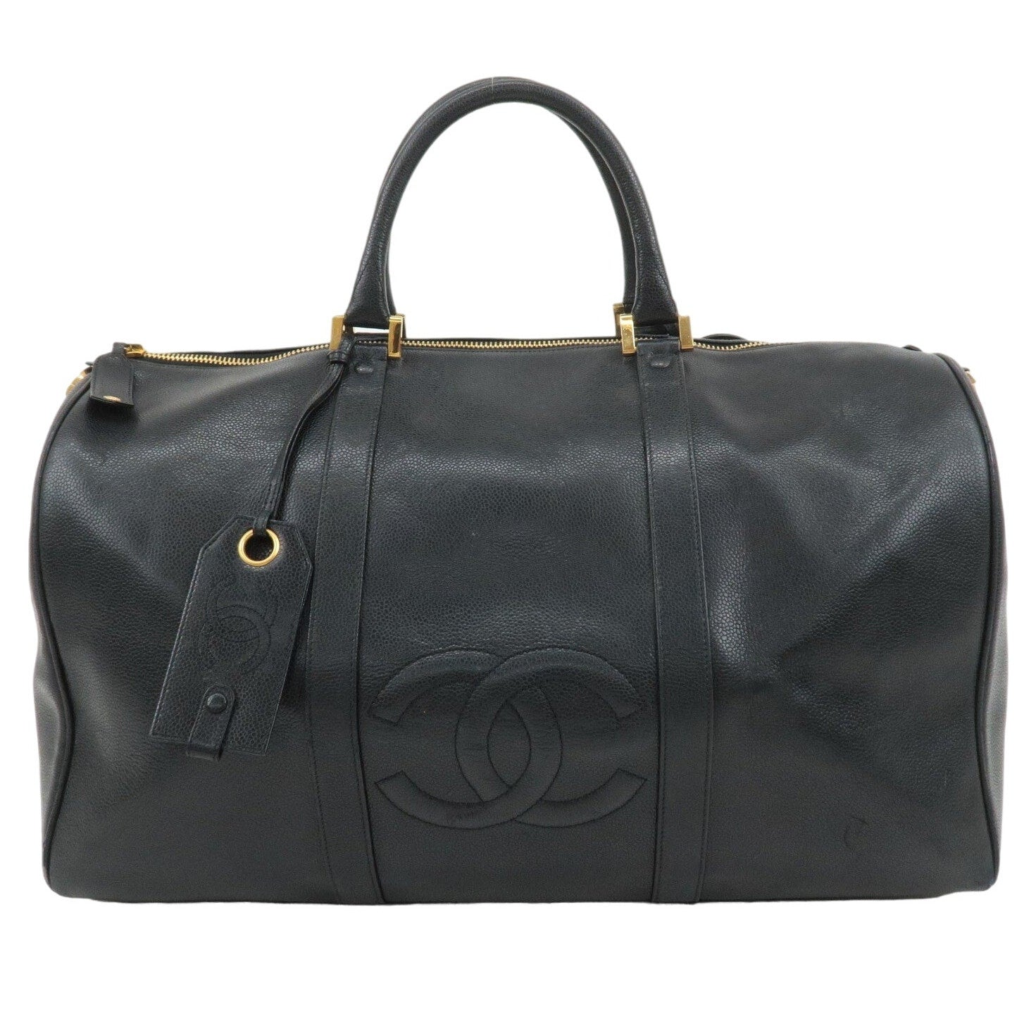 Authentic CHANEL Boston Bag Travel Bag Black