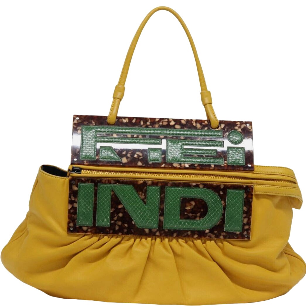 Authentic FENDI Leather Bag Yellow