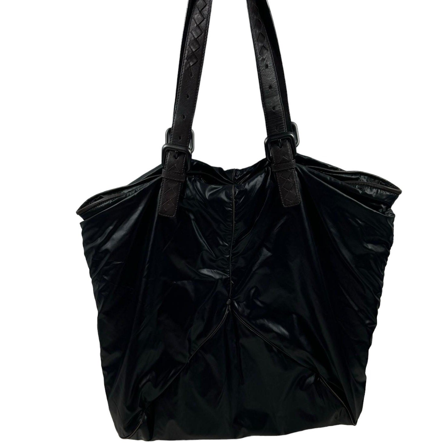 Authentic Bottega Veneta Shoulder Bag Black Extra Large