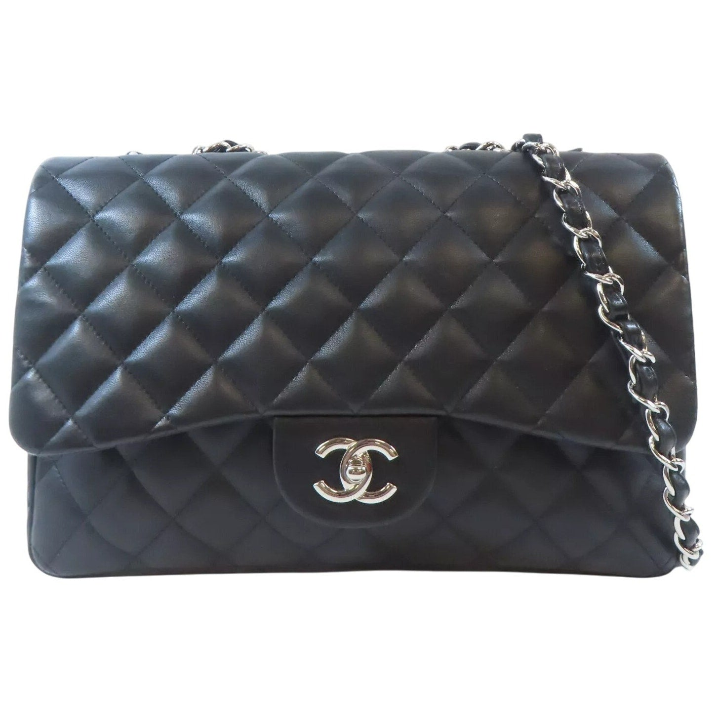 Authentic CHANEL Jumbo Single Flap Chain Shoulder Bag